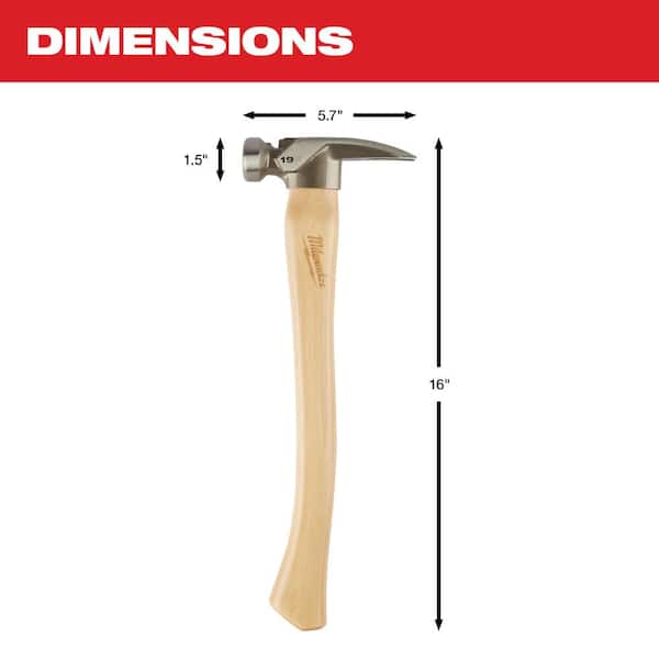 Ruthe 3010070119 Riveting Hammer with Hickory Handle