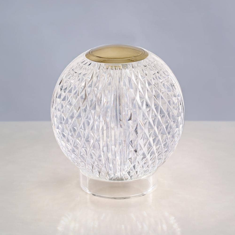 Marni Natural Brass and Clear Globe Table Lamp