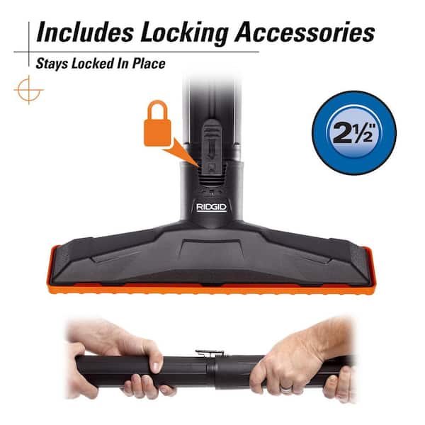 RIDGID - 16 Gallon 5.0 Peak HP NXT Shop Vacuum Wet Dry Vac with General Debris Filter, Locking Hose and Accessory Attachments