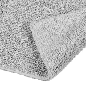 Plume Grey 21 in. x 34 in. Feather Touch Reversible Bath Rug