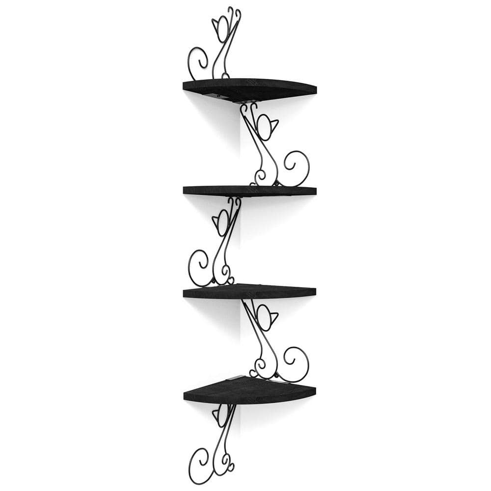 4-Tier Decorative Floating Corner Wall Shelves