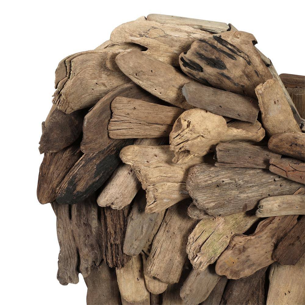 Natural Driftwood Angel Wings Vertical Wall Sculpture, 24" Height
