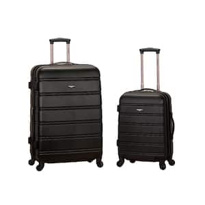 Melbourne Expandable 2-Piece Hardside Spinner Luggage Set, Black