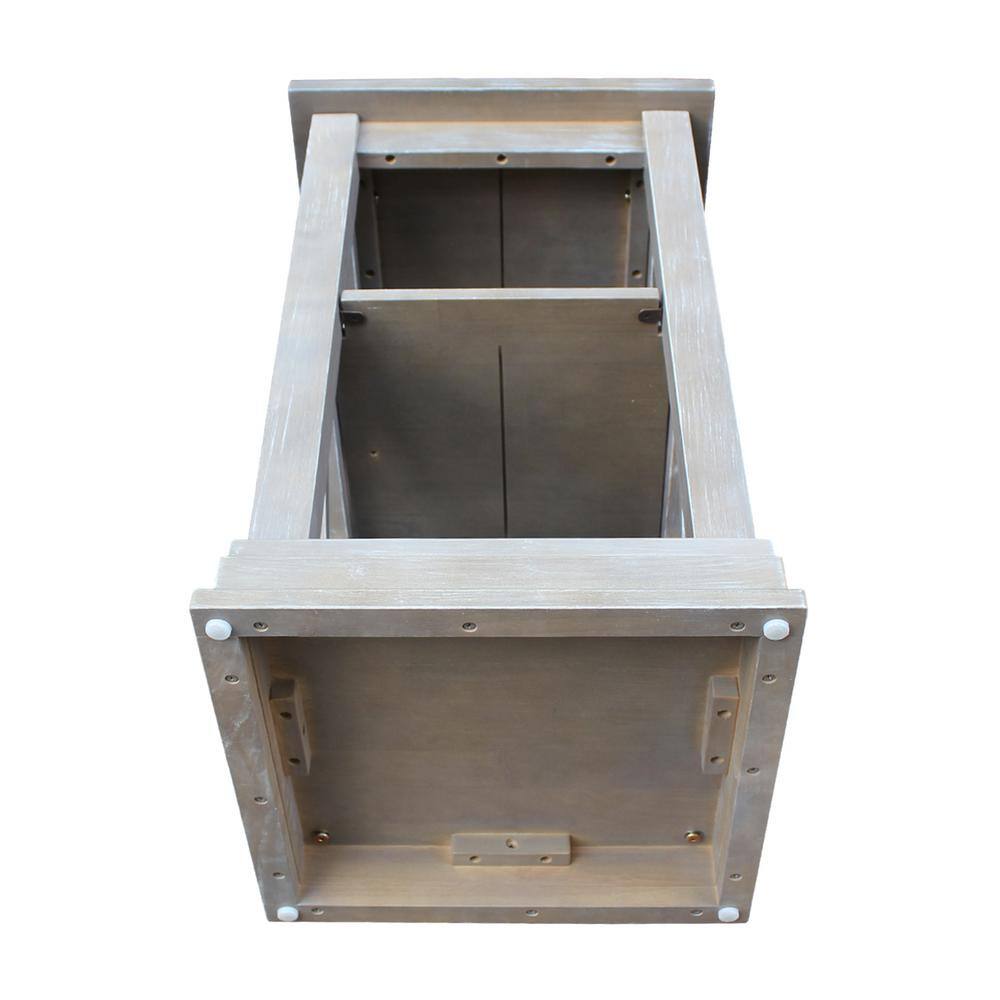 Transitional Solid Wood Square Accent Table in Brown