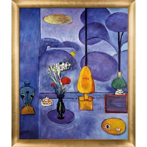 The Blue Window by Henri Matisse Gold Luminoso Framed Nature Oil Painting Art Print 23 in. x 27 in.