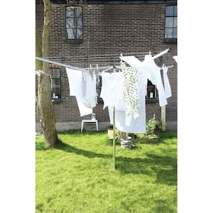 116.1 x 116.1 in. Topspinner Outdoor Rotary Clothesline with Ground Spike and Protective Cover