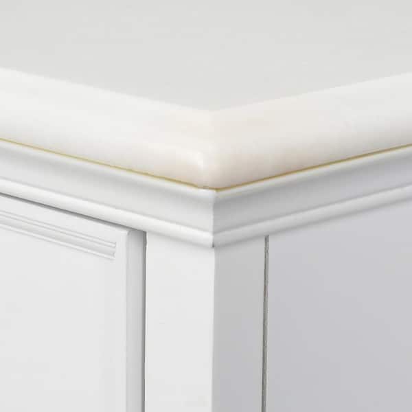 Hampton Harbor 48 in. W x 22 in. D x 35 in. H Single Sink Freestanding Bath Vanity in White with White Marble Top