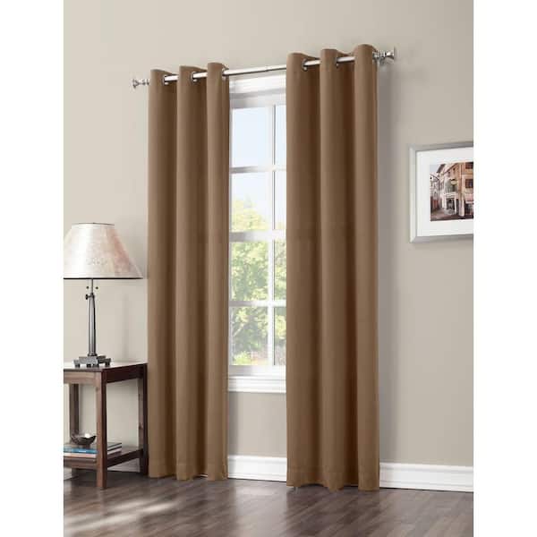 Sun Zero Taupe Woven Thermal Blackout Curtain - 40 in. W x 84 in. L