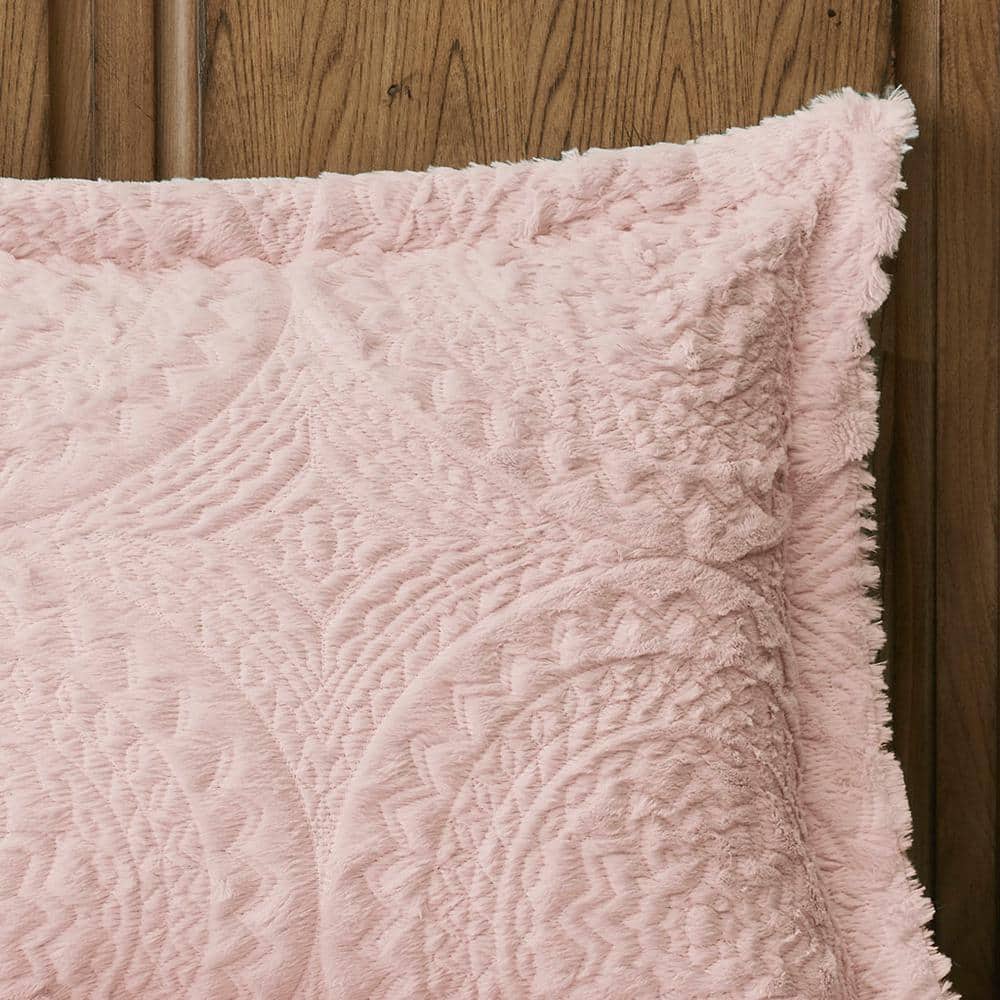 Blush Twin Microfiber Reversible Comforter Set with Shams