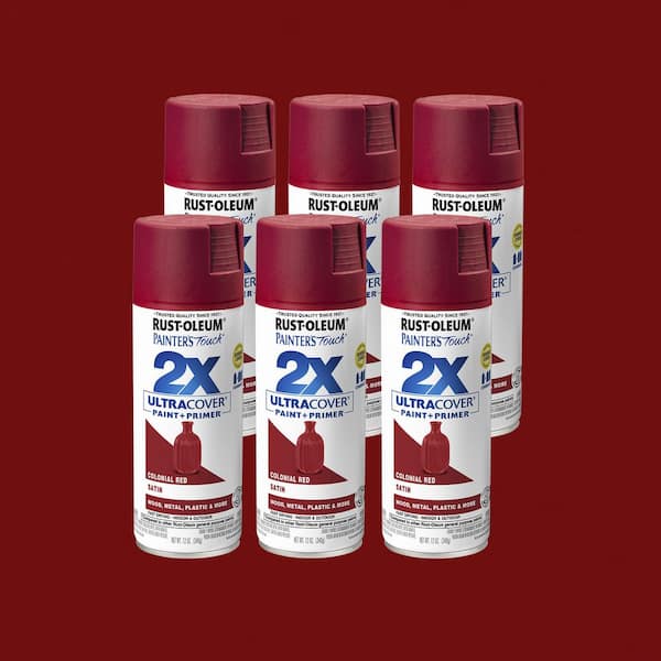 12 oz. Satin Colonial Red General Purpose Spray Paint (6-Pack)