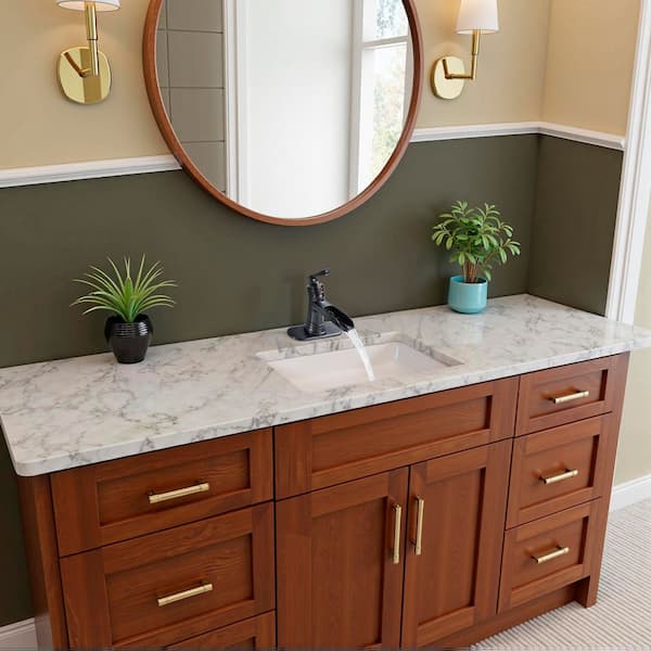 Waterfall Single Hole Single Handle Bathroom Faucet with Metal Pop-Up Drain, Bathroom Sink Faucet in Oil Rubbed Bronze