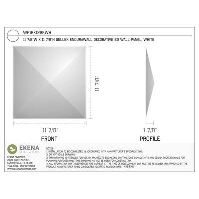 1-7/8 in. x 11-7/8 in. x 11-7/8 in. PVC White Sellek EnduraWall Decorative 3D Wall Panel