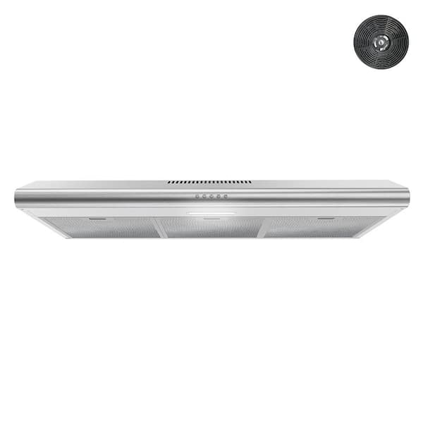 Streamline 36 in. Amendola Convertible Undermount Range Hood in Brushed Stainless Steel,Mesh Filters,Push Button Control, LED Light