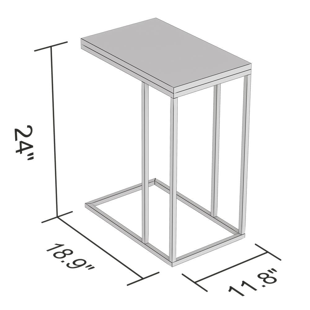 Sleek Modern Marble & Black Metal C-Shape Living Room Table