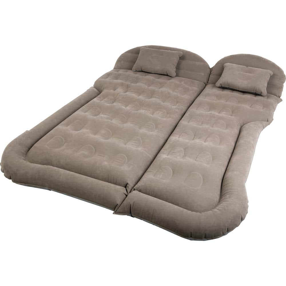 Wakeman Outdoors Twin Inflatable Mattress - Car Mattress or Tent with Aux Outlet Pump and 2 Inflatable Pillows-Car Camping Gear (Gray)