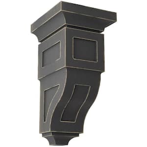 6 in. x 12 in. x 6-3/4 in. Black Large Reyes Wood Vintage Decor Corbel