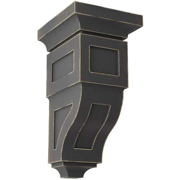 Ekena Millwork 6 in. x 12 in. x 6-3/4 in. Black Large Reyes Wood Vintage Decor Corbel