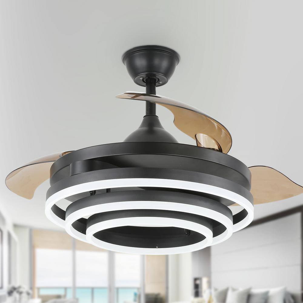 Wesley 42in. Indoor LED Black DIY Shape Retractable Ceiling Fan With Lights, 6-Speed Remote Control Ceiling Fan price history on PriceWatchPro
