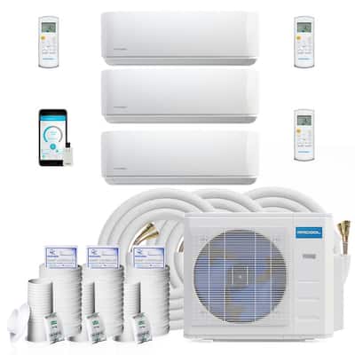 27,000 BTU 2.25 Ton 3-Zone Ductless Mini-Split Air Conditioner and Heat Pump with 25 ft. Install Kit, 230-Volt/60Hz