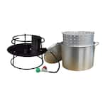 60 Qt. Propane Gas Jet Outdoor Cooker with Aluminum Pot, Basket and Lid