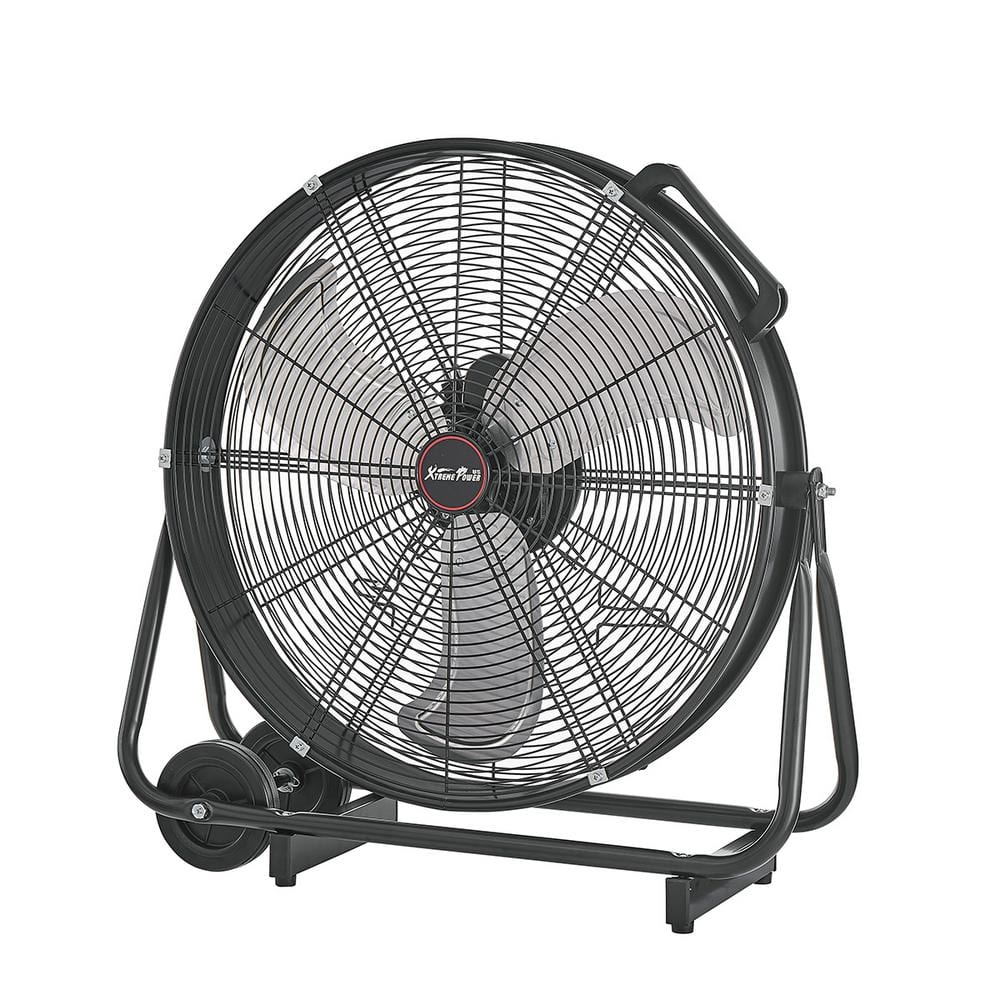 24 in. High Velocity 3-Adjustable Speed Commercial Rolling Floor Drum Fan and Black price history on PriceWatchPro