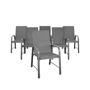 Charcoal Outdoor Living Paloma Steel Patio Dining Chairs (6-Pack)