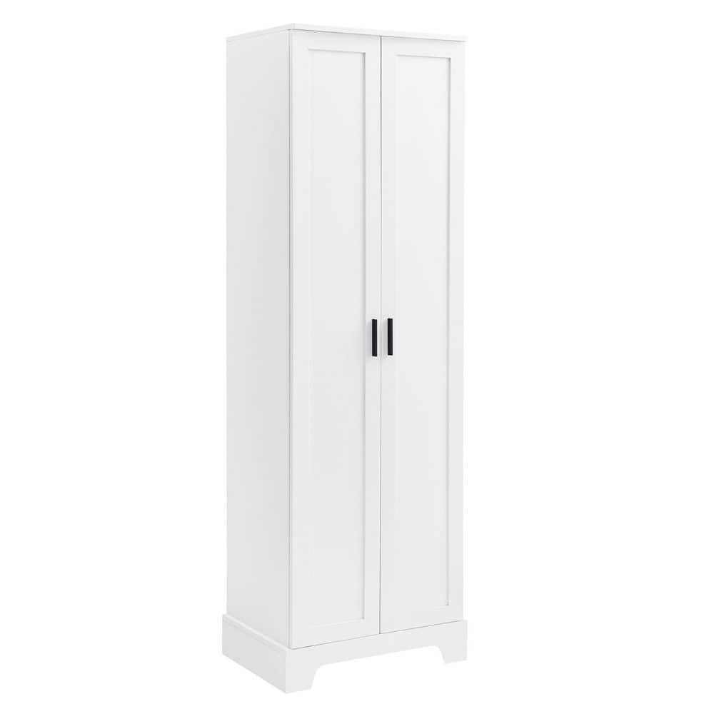 22.1 in. W x 16.9 in. D x 71.2 in. H White Wood Linen Cabinet with