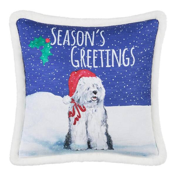 Home Accents Holiday 18 in Holiday Sheepdog Pillow