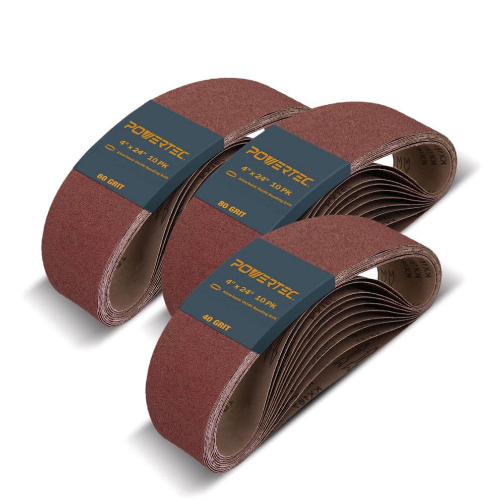 4 x 24 in. Sanding Belts Assortment, 10 Each of 40/60/80 Grit, Aluminum Oxide Sandpaper for Makita Belt Sander (30-Pack) price history on PriceWatchPro