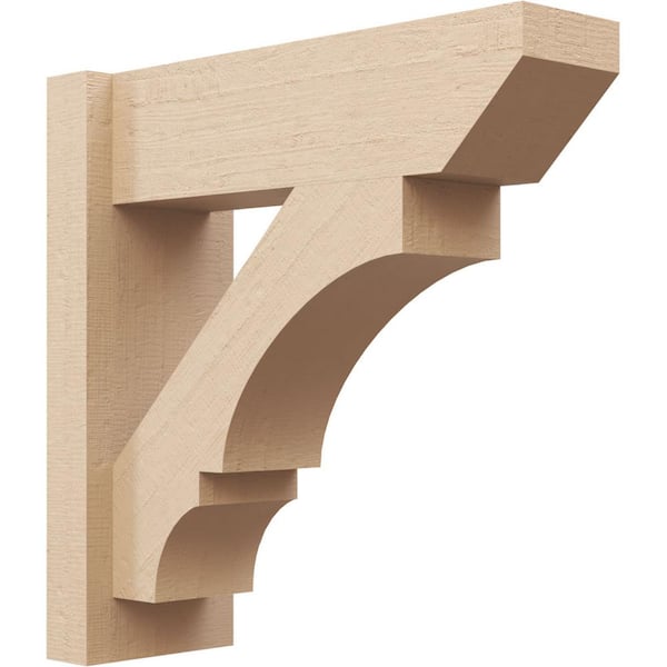 Ekena Millwork 6 in. x 18 in. x 18 in. Balboa Slat Rough Cedar Woodgrain Timberthane Polyurethane Outlooker, Primed Tan