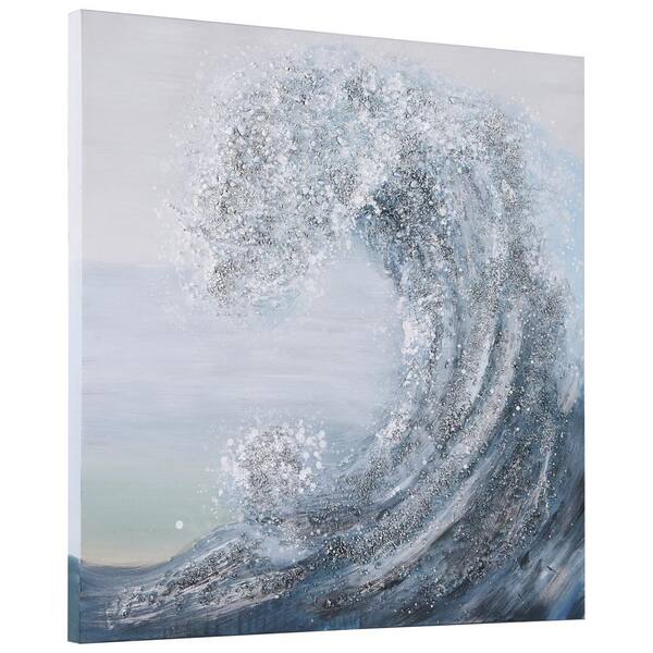 Waves, acrylic painting with molding paste for extra texture : r/wildart