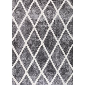Charlotte Collection Diamond Gray 5 ft. 3 in. x 7 ft. 3 in. Area Rug