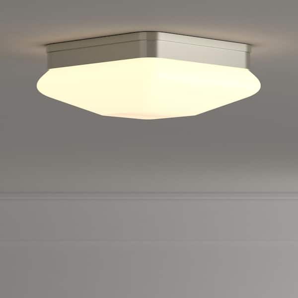 Appeal Collection 2-Light Brushed Nickel Flush Mount with Opal Etched Glass