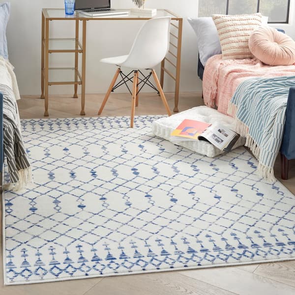 Whimsicle Ivory 6 ft. x 9 ft. Geometric Bohemian Area Rug