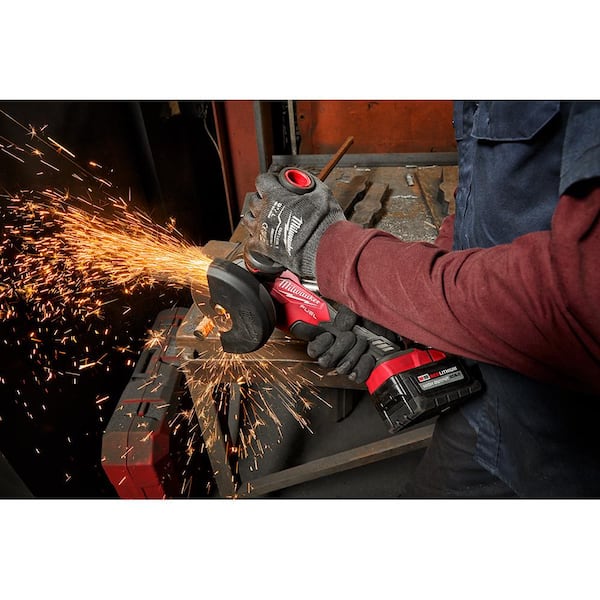 Milwaukee - M18 FUEL 18V Lithium-Ion Brushless Cordless 4-1/2 in./5 in. Grinder and Starter Kit w/(1) 5.0 Ah Battery and Charger