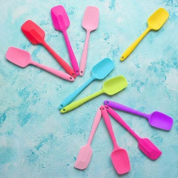 Silicone Spatula Set 7-Color Nonstick Heat Resistant Flexible Kitchen Baking Cooking Mixing Scraper 7-Pieces