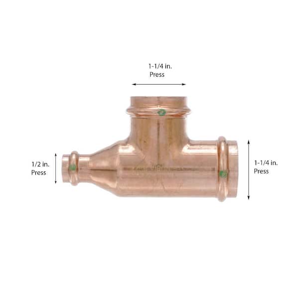 Pro Press 1-1/4 in. x 1/2 in. x 1-1/4 in. Press Copper Tee