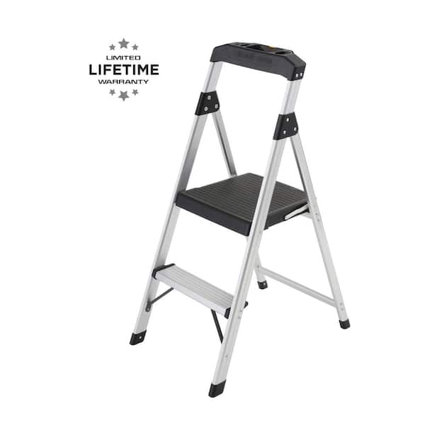 Gorilla Ladders 2-Step Aluminum Step Stool Ladder, 250 lbs. Type I Duty Rating