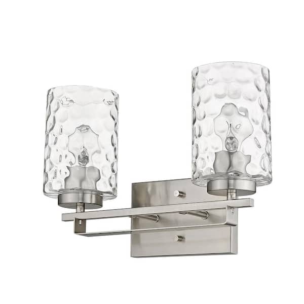 Livvy 15 in. 2-Light Satin Nickel Vanity Light