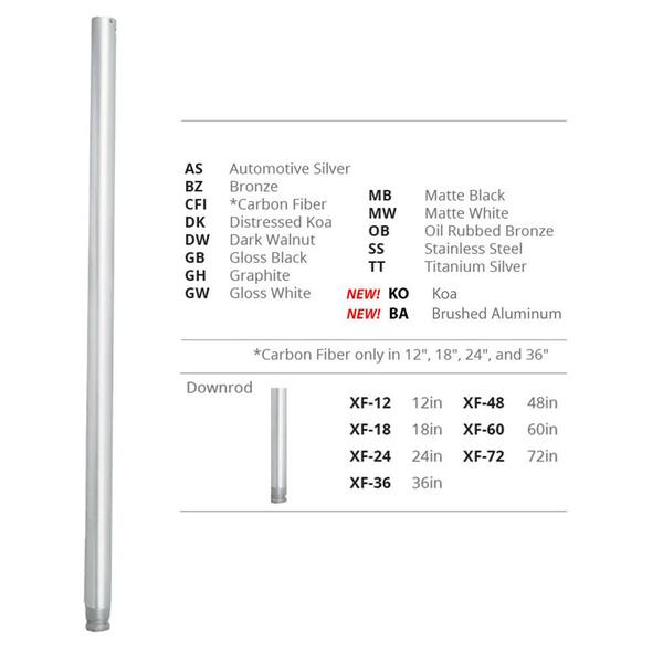 72 in. Automotive Silver Fan Downrod for Modern Forms or WAC Lighting Fans 72 in. Automotive Silver Fan Downrod for Modern Forms or WAC Lighting Fans