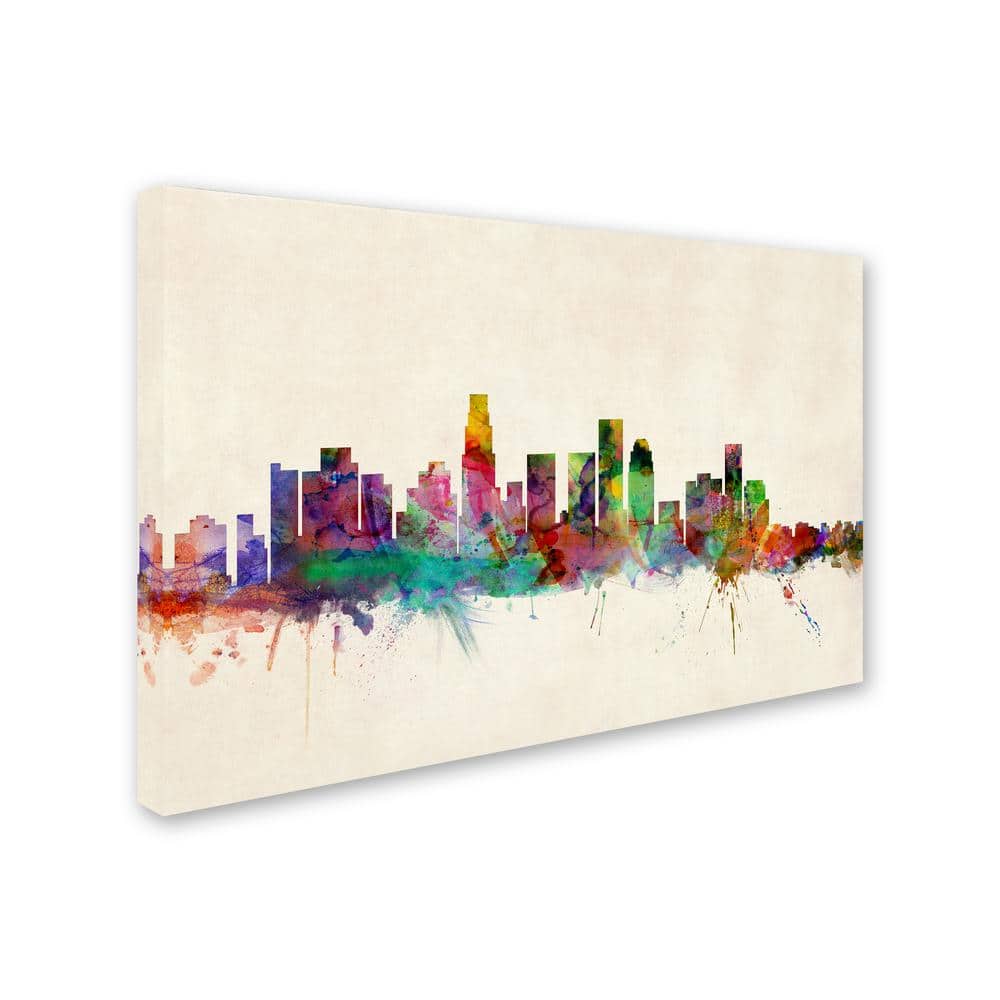 Colorful Los Angeles Cityscape Canvas Art in 25" x 20" Frame