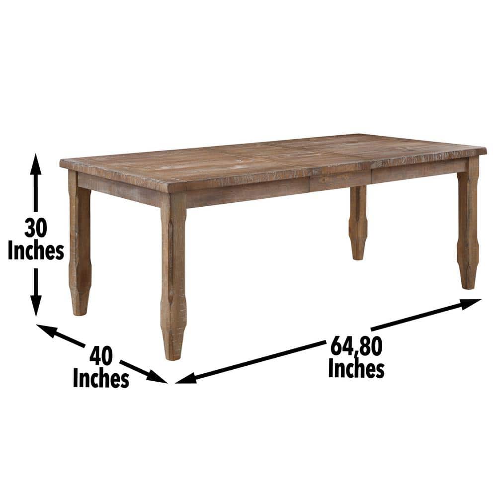 Riverdale Light Brown Distressed Wood 7-Piece Dining Set with Upholstered Chairs