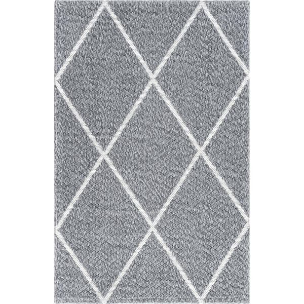 Unique Loom Decatur Diamond Dark Gray/Ivory 2 ft. 2 in. x 3 ft. Area Rug