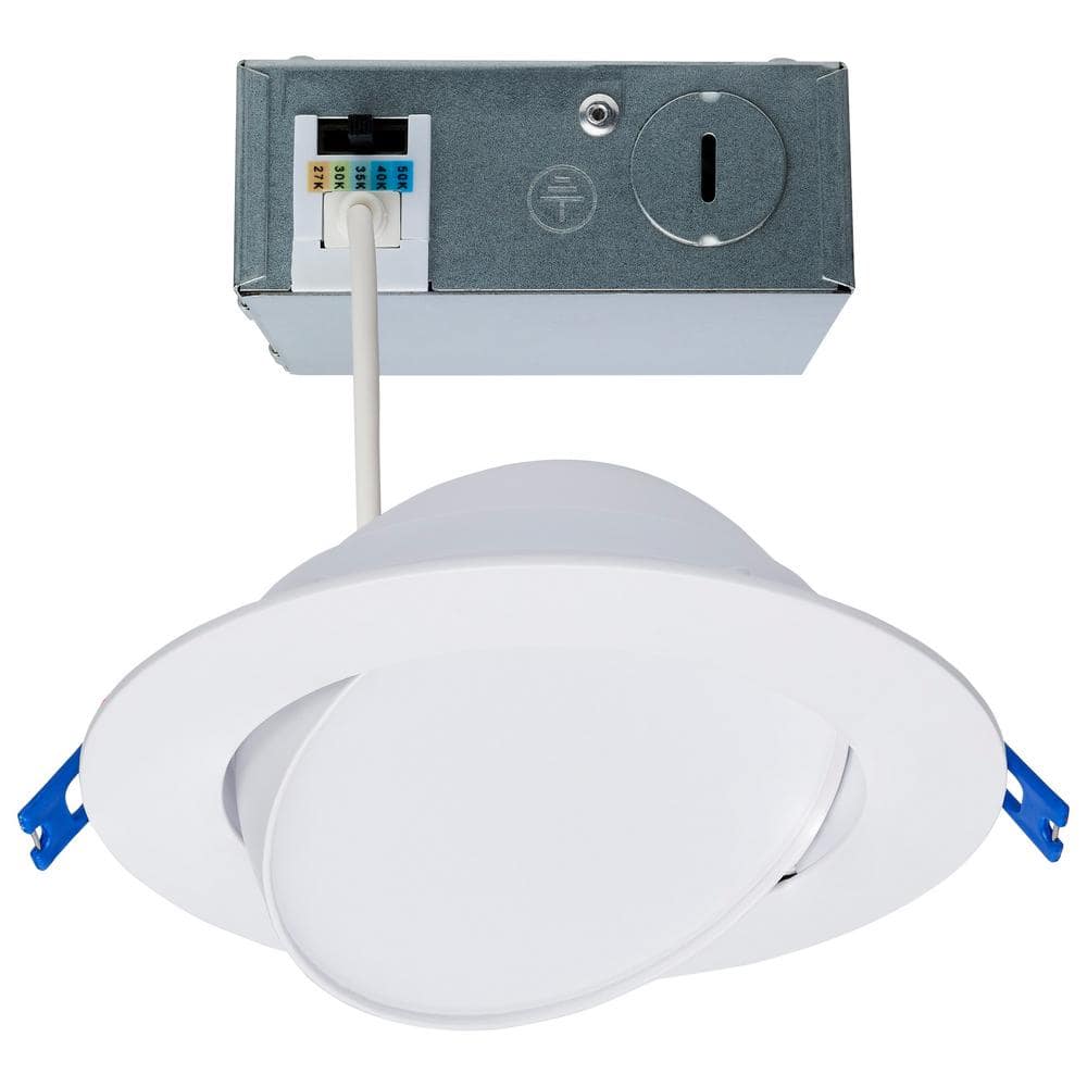 6 in. 14W Adjustable CCT Canless New Construction IC Rated Dimmable Gimbal Indoor Integrated LED Recessed Light Trim price history on PriceWatchPro