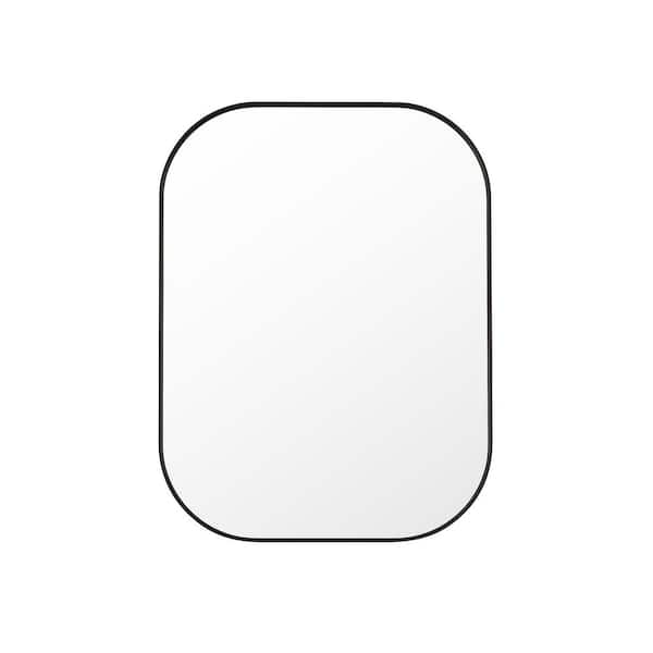 Trielle 24 in.W x 32 in. H Rectangular Aluminum Framed Wall Mounted Bathroom Vanity Mirror in Matte Black