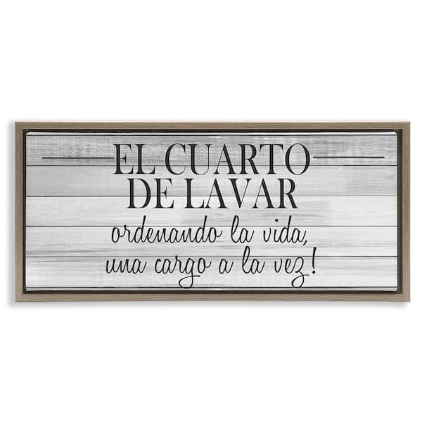 Stupell Industries The Laundry Room by Kim Allen Brown Floater Frame Typography Graphic Art Print 11 in. x 25 in.