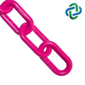 1.5 in. (#6,38 mm) x 100 ft. Safety Pink Plastic Barrier Chain