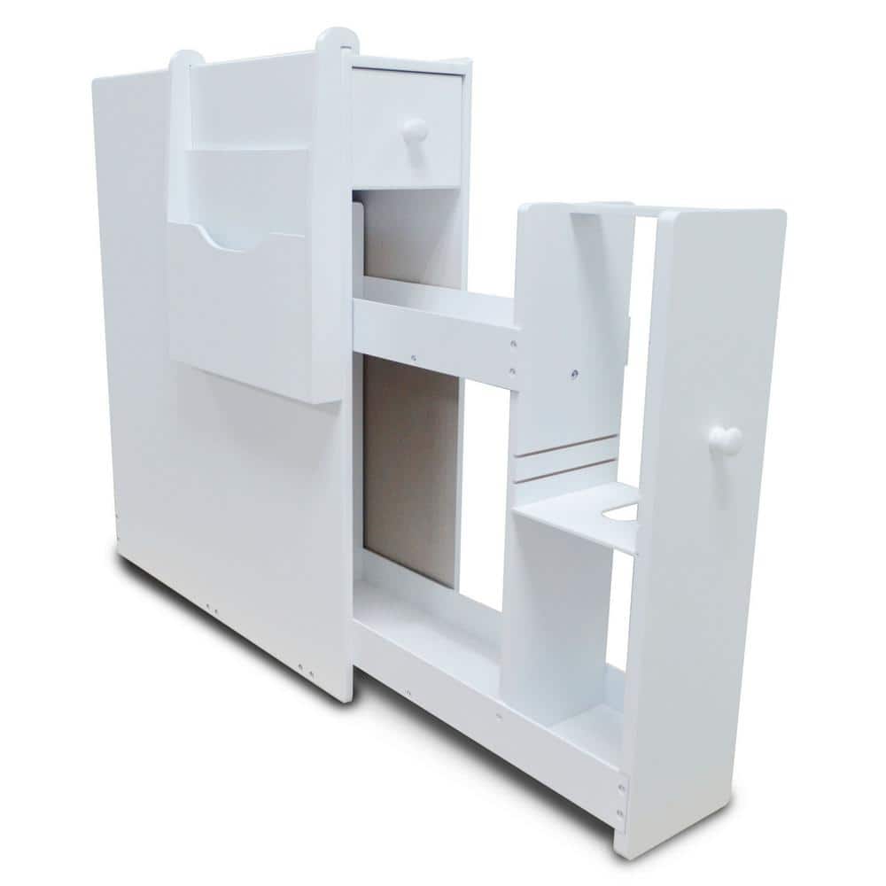 5.5 in. W x 19.7 in. D x 23 in. H in White Assembled Bathroom Storage Cabin