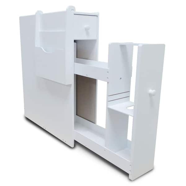 Aoibox 5.5 in. W x 19.7 in. D x 23 in. H in White Assembled Bathroom Storage Cabinet Side Cabinet
