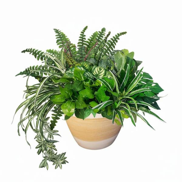 UUDULY Green Color Family Indoor/Outdoor Artificial Plant UV